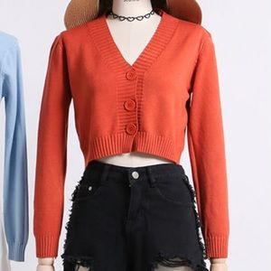 crop knit cardigan